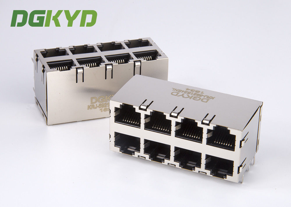 2X4 adaptés aux besoins du client conjuguent prise multiple d'Ethernet de  port de la femelle 8 de connecteurs de port de la plate-forme RJ45
